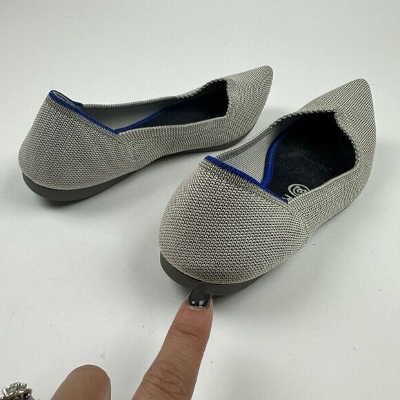 Rothy's The Point Knit Ballet Flats Recycled Materials 7 Pointed Toe Gray/Beige - Picture 8 of 11